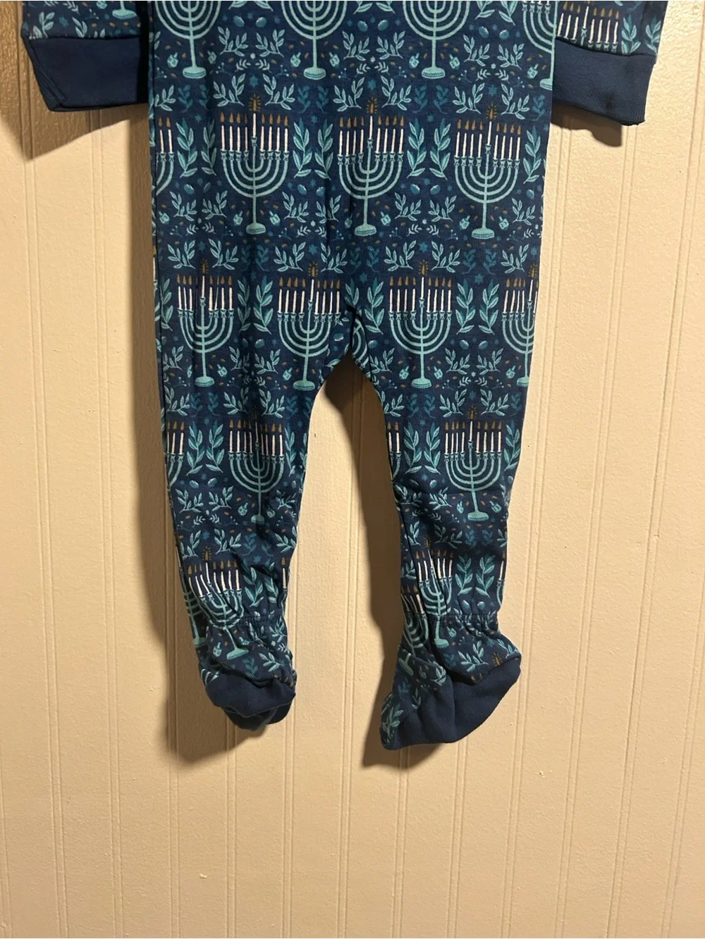 Target Footed One-Piece Pajamas 6 - 9 Months Menorah Hanukkah NWT